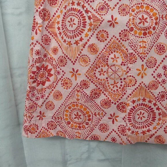 Pink Orange Boho Hippie Geometric Floral Belted Skort 10 - Picture 3 of 10